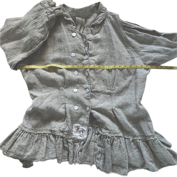 Magnolia Pearl Linen Love Jacket Cardigan Lagenlook Boho Cottagecore Made in USA - Picture 13 of 16